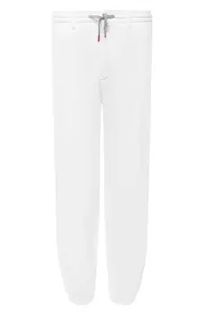 Джоггеры из хлопка и льна Kiton