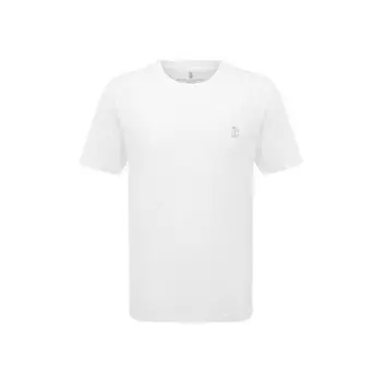 Футболка из хлопка и льна Brunello Cucinelli