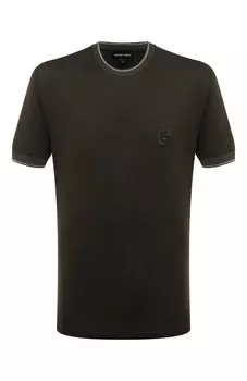 Футболка из хлопка и шелка Giorgio Armani