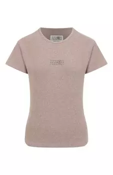 Футболка из хлопка и шерсти MM6