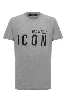 Футболка из хлопка и вискозы Icon Dsquared2