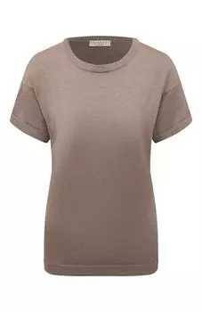 Футболка из кашемира и шелка Brunello Cucinelli