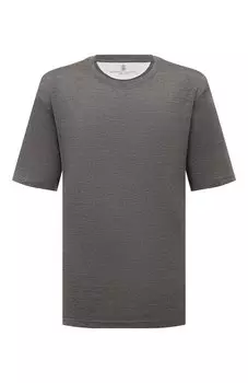 Футболка из шелка и хлопка Brunello Cucinelli