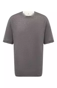 Футболка из шелка и хлопка Brunello Cucinelli