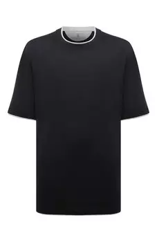 Футболка из шелка и хлопка Brunello Cucinelli