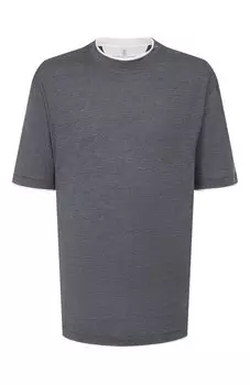 Футболка из шелка и хлопка Brunello Cucinelli