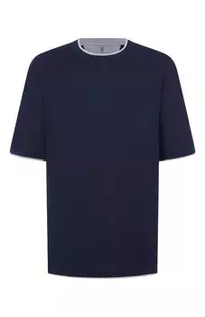 Футболка из шелка и хлопка Brunello Cucinelli