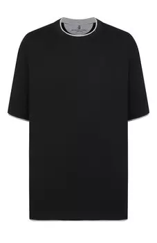 Футболка из шелка и хлопка Brunello Cucinelli