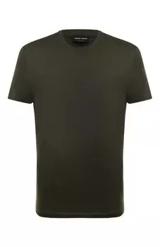 Футболка из шелка и хлопка Giorgio Armani