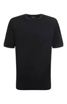 Футболка из шелка и льна Giorgio Armani