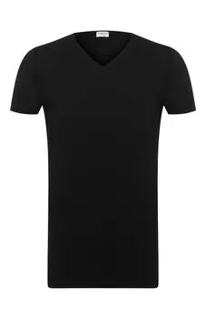 Футболка из смеси хлопка и вискозы с V-образным вырезом Zimmerli