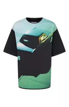 Футболка из вискозы и хлопка Jil Sander