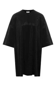 Футболка с отделкой стразами VETEMENTS