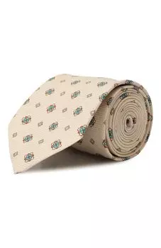 Галстук из шелка и льна Giampaolo