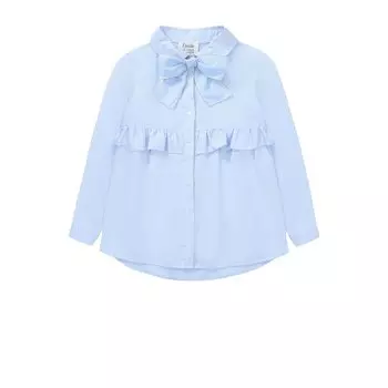 Хлопковая блуза с бантом и оборкой Aletta