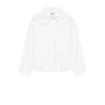 Хлопковая блуза с декоративным воротником Caf