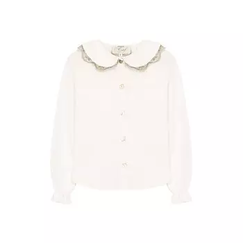 Хлопковая блуза с отделкой Caf