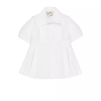 Хлопковая блуза с защипами и поясом Caf