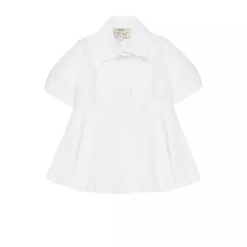 Хлопковая блуза с защипами и поясом Caf