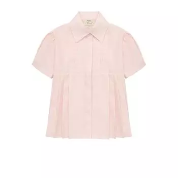 Хлопковая блуза с защипами и поясом Caf