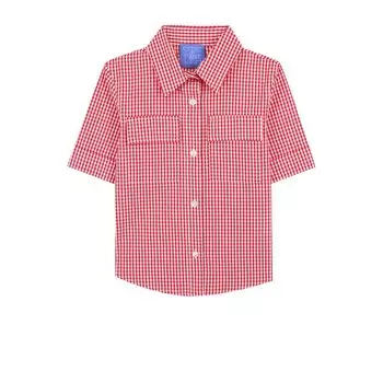 Хлопковая блуза в клетку Stella Jean Kids