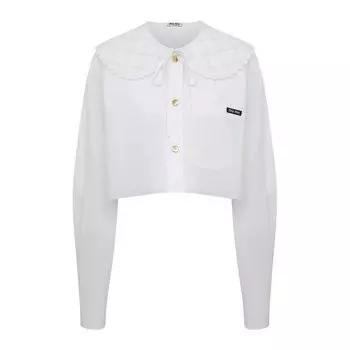 Хлопковая блузка Miu Miu