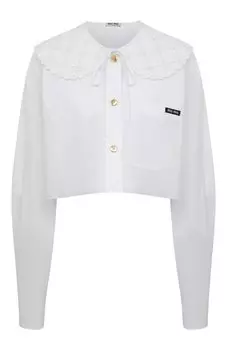 Хлопковая блузка Miu Miu