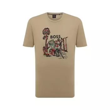 Хлопковая футболка BOSS