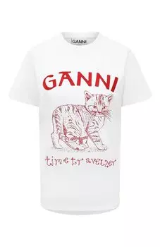 Хлопковая футболка Ganni