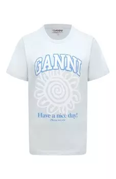 Хлопковая футболка Ganni