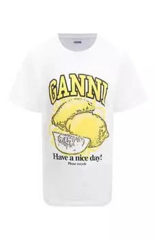 Хлопковая футболка Ganni