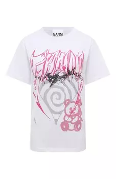 Хлопковая футболка Ganni