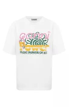 Хлопковая футболка Ganni