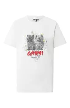 Хлопковая футболка Ganni