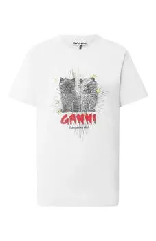 Хлопковая футболка Ganni