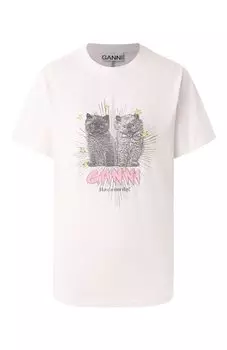 Хлопковая футболка Ganni