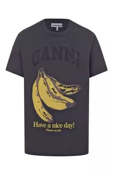 Хлопковая футболка Ganni