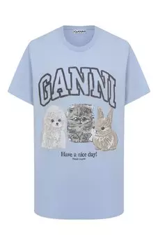 Хлопковая футболка Ganni