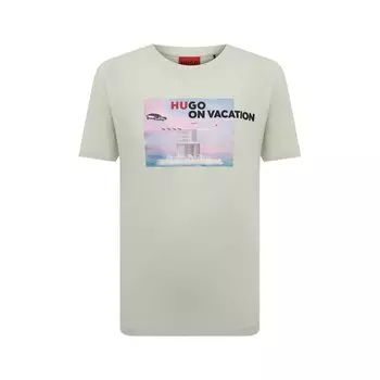 Хлопковая футболка HUGO