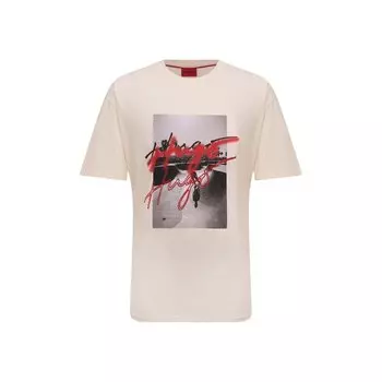 Хлопковая футболка HUGO