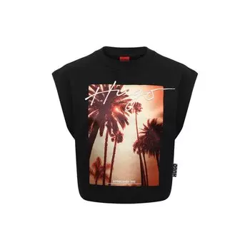 Хлопковая футболка HUGO