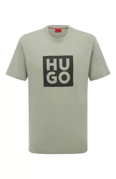 Хлопковая футболка HUGO