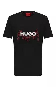 Хлопковая футболка HUGO