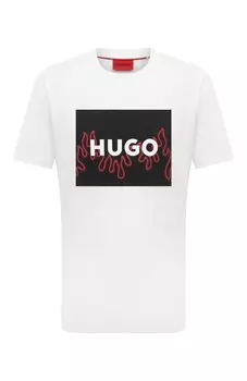 Хлопковая футболка HUGO