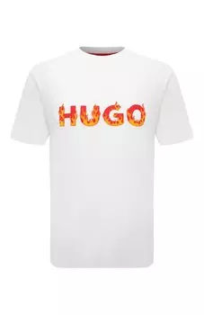 Хлопковая футболка HUGO