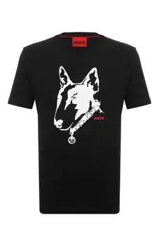 Хлопковая футболка HUGO