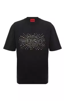 Хлопковая футболка HUGO