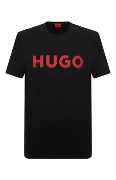 Хлопковая футболка HUGO