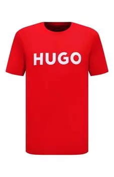 Хлопковая футболка HUGO