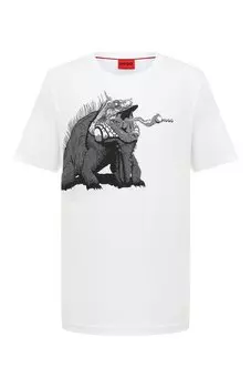 Хлопковая футболка HUGO